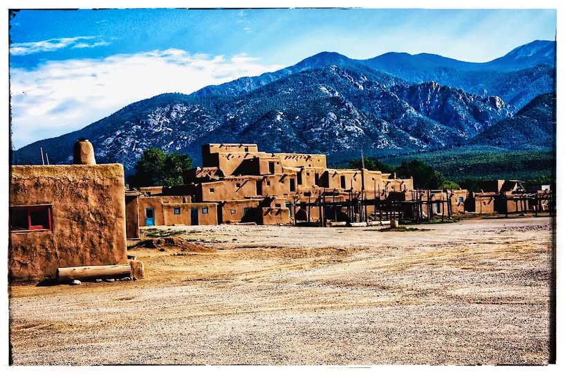 OLD HOUSES AND THE MOUNTAINS