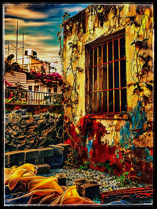 AN OLD WINDOW / IN A SICILIAN FISHERMEN VILLAGE