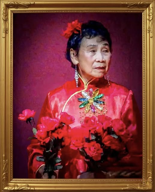 RED DRESS, RED FLOWERS / FOR GOOD LUCK