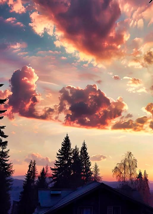FIERY SUNSET IN THE WEST